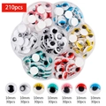210pcs 10mm assorted colorful DIY plastic wiggle googly eyes set in petal storage box - Box 8 (With Eyelashes 210pcs)
