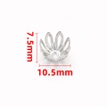 Polished silver hollow flower bead cap spacer with 10.5mm diameter for DIY jewelry - Bead Cap 7.5x10.5mm
