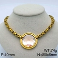Chunky gold chain necklace with 40mm champagne glass stone pendant for women - Gold Champagne Necklace (KN114098-Z)