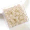 Translucent beige jelly glass apple beads in square container for DIY jewelry making - Light Coffee Apple Bead