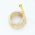 Two-tone gold and silver snake wrap bracelet with detailed scale texture and black eyes - Gold & Silver
