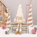 53cm Nordic Christmas gnome with sequined hat, long braids, and extendable legs - HX-21048B (Sitting/Braids Style)