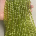 Strands of translucent peridot green glass beads for DIY jewelry making and crafting - Army Green K9 Glass