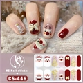 Detail of Christmas nail stickers CS-446 featuring Santa Claus and reindeer designs - CS446