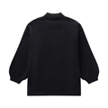 Detailed back view of a minimalist black knit sweater featuring ribbed cuffs and hemline - S / Black