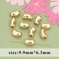 18k gold plated smiley waterdrop charms for DIY bracelets 9.9mm by 6.3mm size - 9.9x6.3mm Bean Shape / Gold
