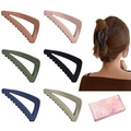 Set of 6 matte triangle claw clips in assorted colors including red, blue, and black - Set 3