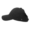 Black breathable ponytail baseball cap with quick-dry fabric and metal buckle detail - Adjustable / Dark Gray