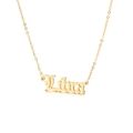 18k gold plated stainless steel necklace featuring Libra script letter pendant - Libra