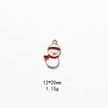 Detailed macro view of enamel snowman charm for DIY jewelry with size 12x20mm and 1.15g weight - No.4 Red Hat Snowman
