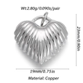 Silver copper heart pendant with textured surface, dimensions 23mm x 19mm, weight 2.80g - Ysn023-06 / 18K Gold