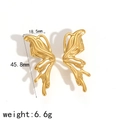 Minimalist 18k gold butterfly wing stud earrings in stainless steel for women - 18K Gold Plated / Gold (TE60090-G)