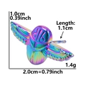 Rainbow stainless steel scarab stud earring dimensions and weight measurement details - Scarab Beetle-Rainbow