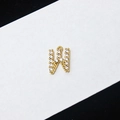 Gold-plated letter W pendant with micro-inlaid clear crystals for necklaces - Letter W