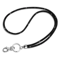Cordino in cristallo nero scintillante con chiusura argentata e anello per documenti - 80cm Nero / Nero