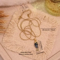 Lange vintage 3D koi vis hanger ketting in goud met blauw emaille en een stalen ketting - Blauw Verloop Vis Stijl (4#)
