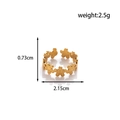 Adjustable golden floral stainless steel ring featuring multi-petal flower pattern - Hollow Flower (MN543) / Gold