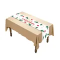 Christmas table runner featuring pine branches and Merry Christmas print on white fabric - White Green Pine Red Ball-013