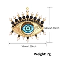 Detailed view of evil eye heart pendant with 34x35mm size dimensions and 7g weight info - A0260-Blue Evil Eye