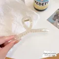 Translucent creamy white 12.5cm large matte shark hair claw clip for thick hair - 13cm / Off White