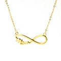 Collar dorado de acero inoxidable con símbolo de infinito y colgante palabra Mom - Dorado