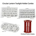 DIY Weihnachten Kerzenhalter Silikonform Set mit Merry Christmas Schriftzug und Sternen - (Nr.1+Nr.4) Platten + Runder Boden Set