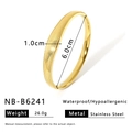 Classic 18K gold plated stainless steel scale bracelet with dimensions 1.0cm by 6.0cm - Minimalist Smooth Surface (NB-B6241)