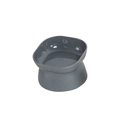 Dark grey elevated pet feeder with tilted bowl design for neck protection of cats and dogs - Gray