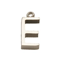 Minimalist stainless steel necklace featuring a polished silver letter E alphabet pendant - Steel E (With Chain) / Silver-Letter E