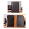 Slim dark brown crazy horse leather wallet with multiple card slots and vintage design - Dark Brown (No Logo)