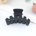 Minimalist matte black geometric shark hair claw clip for women's high ponytail hairstyles - Black