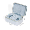 Light blue velvet jewelry box for girls with double-layer storage and 15x10.5x7cm dimensions - Sky Blue