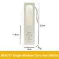 Tall white gift box with window and handle featuring The Beauty of Your Life text - Beauty Single Window White