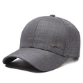 Donkergrijze twill baseballpet met goudkleurig Sports metalen logo en gebogen klep - Verstelbaar / donkergrijs