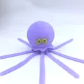 Purple silicone octopus water toy with squeeze-and-spray holes for children bathtub - Violet Bath Octopus