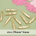 Set of 9 gold-plated waterdrop pendants with hammered texture for DIY jewelry making - 20x4mm Hammered Pod / Gold