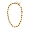 Ins style gold stainless steel necklace with knotted chain links and K18 hallmark - Necklace