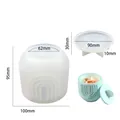 Silicone mold for U-striped storage jars in mint green for DIY plaster and resin crafts - U-Shaped Striped Storage Box Mold Set