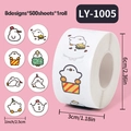 500pcs roll of 1-inch cute Christmas bird stickers for scrapbooking and gift sealing - LY-1005 (Winter Bird)
