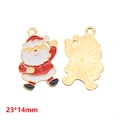 Cartoon Santa Claus enamel charm in red and gold finish for DIY jewelry 23x14mm - Full Body Santa Claus (A3-077)