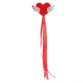 Red felt heart magic wand with silver glitter wings and ribbons for Valentine's Day decor - Red Heart Magic Wand with Wings (No. 40)