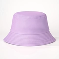 Detail of lavender bucket hat showing high-quality twill cotton texture and reinforced brim - Light Purple