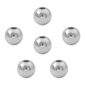 Polished stainless steel round spacer beads with center holes for DIY jewelry making - Round Beads 10mm Hole 3mm (10pcs/Bag) / Steel