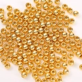 Polierte 18K vergoldete massive Kupfer-Abstandshalter-Perlen für DIY Schmuckzubehör - 4mm (Loch 1.5mm) / 18K Vergoldet
