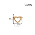 Minimalist 18K gold heart-shaped stainless steel open ring with adjustable band - Minimalist Heart Ring / Gold