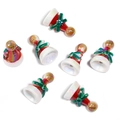 Perles de cloche de Noël avec nœuds verts et lustre arc-en-ciel pour bricolage DIY - Bonnet de Père Noël Boîte Cadeau
