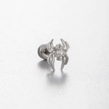Silver spider cartilage earring with marquise cut zircon and secure screw back closure - Clear Zircon Spider Style (A138-6#)