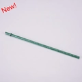 Reusable green spiral Tritan straw with anti-fall buckle design on white background - Moss Green