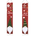 Festive red Christmas banners with Santa and reindeer motifs for holiday door decoration - Red Welcome Santa(MC01)