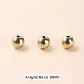 Perline tonde in acrilico placcato oro 8mm per la creazione di gioielli fai-da-te - Perla rotonda dorata 8mm